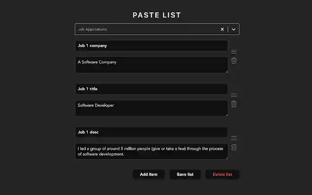 Paste List  from Chrome web store to be run with OffiDocs Chromium online