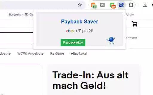 Payback Saver: Ihr Begleiter für Online Shopping Payback! (Amazon, Ebay...)  from Chrome web store to be run with OffiDocs Chromium online