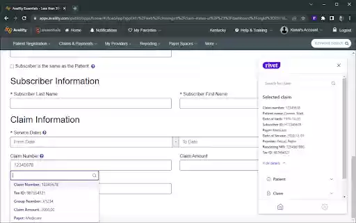 Payer Portal Automator by Rivet  from Chrome web store to be run with OffiDocs Chromium online