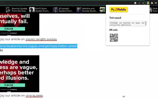 pc2mobile  from Chrome web store to be run with OffiDocs Chromium online