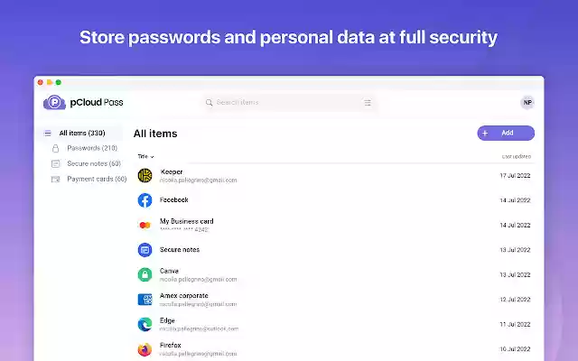 pCloud Pass Password manager  from Chrome web store to be run with OffiDocs Chromium online
