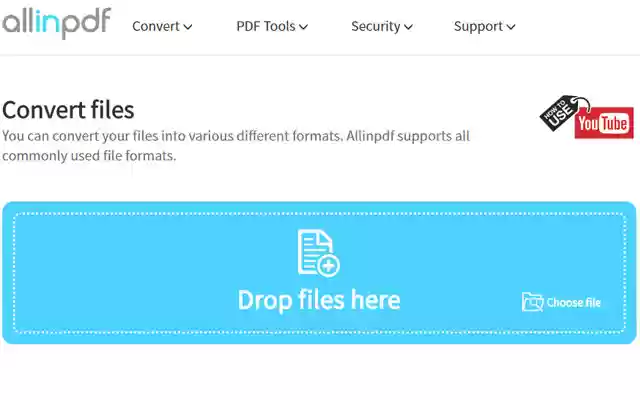 PDF Converter Allinpdf.com de Chrome web store para ejecutarse con OffiDocs Chromium en línea
