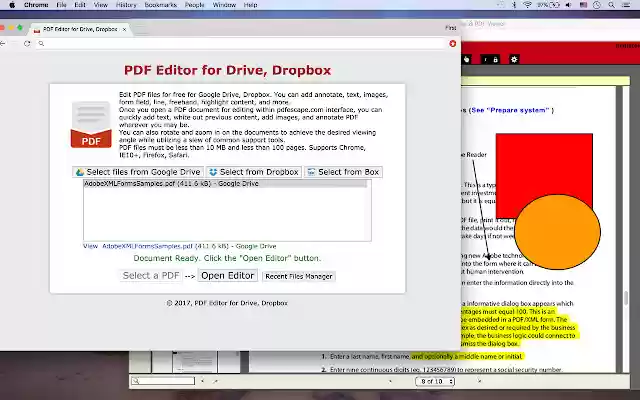 PDF Editor for Drive, Dropbox  from Chrome web store to be run with OffiDocs Chromium online