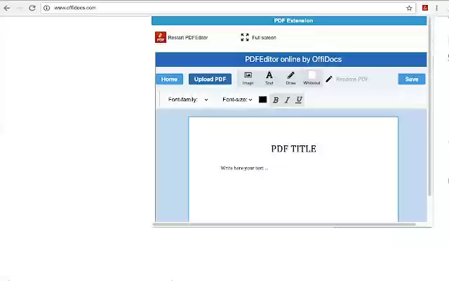 क्रोम वेब स्टोर से ऑनलाइन पीडीएफ संपादक को ऑफीडॉक्स क्रोमियम के साथ ऑनलाइन चलाया जाएगा