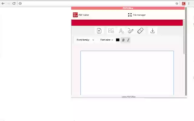 OffiDocs Chromium çevrimiçi ile çalıştırılmak üzere Chrome web mağazasından PDF düzenlemek ve oluşturmak için PDF düzenleyici PDFOffice