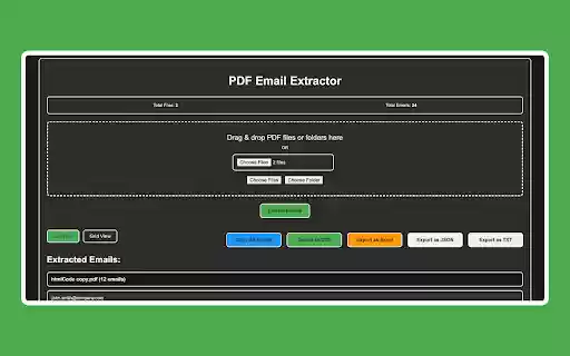 PDF Email Extractor  from Chrome web store to be run with OffiDocs Chromium online