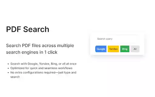 PDF Search Easiest Way to Find PDFs Online  from Chrome web store to be run with OffiDocs Chromium online
