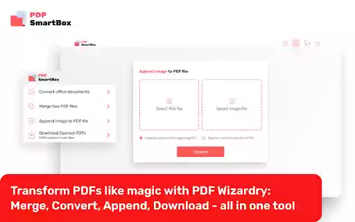 PDF SmartBox: Merge, Convert, Append  from Chrome web store to be run with OffiDocs Chromium online