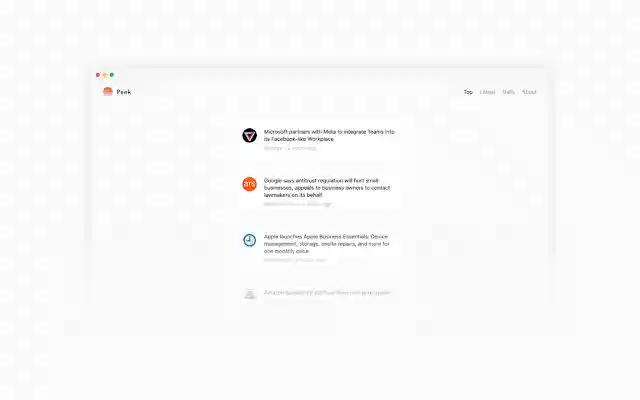 Peek Technology News  from Chrome web store to be run with OffiDocs Chromium online