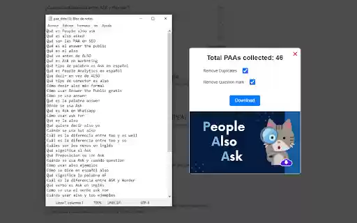 People Also Ask  from Chrome web store to be run with OffiDocs Chromium online