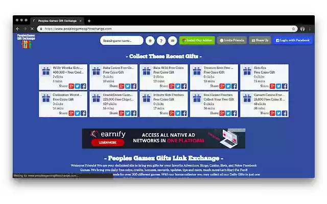 Peoples Gamez Gift Exchange  from Chrome web store to be run with OffiDocs Chromium online