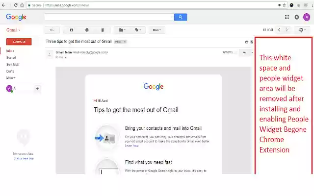 People Widget Begone  from Chrome web store to be run with OffiDocs Chromium online