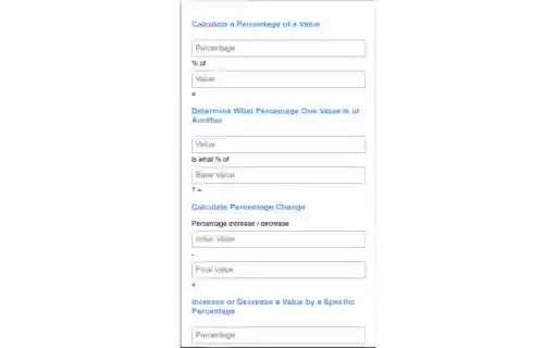 Percentage Calculator Extension  from Chrome web store to be run with OffiDocs Chromium online