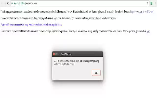 PhishBlocker  from Chrome web store to be run with OffiDocs Chromium online