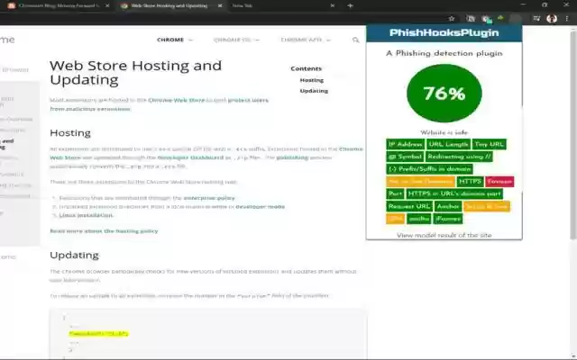 PhishHooks  from Chrome web store to be run with OffiDocs Chromium online