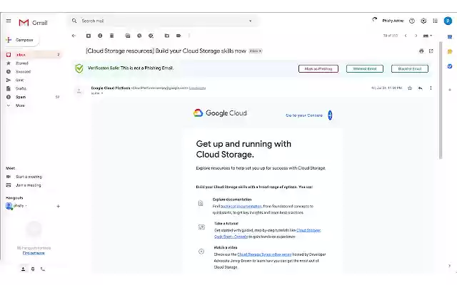 Phishy  from Chrome web store to be run with OffiDocs Chromium online