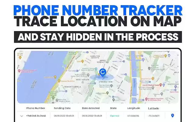 Phone Number Tracker Trace location on map  from Chrome web store to be run with OffiDocs Chromium online