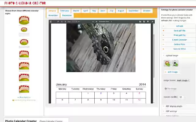 Photo Calendar Creator Application from Chrome web store to be run with OffiDocs Chromium online Photo Calendar Creator Application from Chrome web store to be run with OffiDocs Chromium online