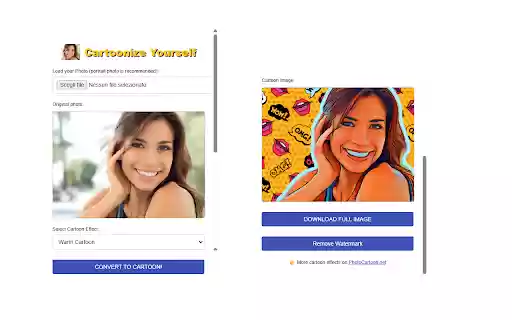 Photo Cartoonizer  from Chrome web store to be run with OffiDocs Chromium online