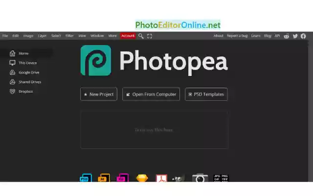 Photopea | Without ads Free Photo Editor  from Chrome web store to be run with OffiDocs Chromium online