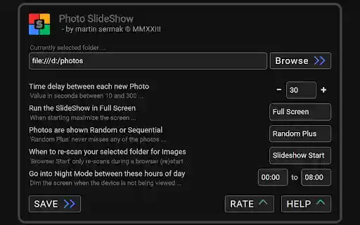 Photo Slideshow  from Chrome web store to be run with OffiDocs Chromium online