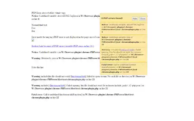 PHP Error Alert from Chrome web store to be run with OffiDocs Chromium online PHP Error Alert from Chrome web store to be run with OffiDocs Chromium online
