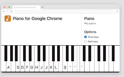 Piano for Google Chrome  from Chrome web store to be run with OffiDocs Chromium online