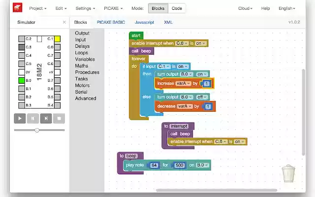 PICAXE Blockly from Chrome web store to be run with OffiDocs Chromium online PICAXE Blockly from Chrome web store to be run with OffiDocs Chromium online