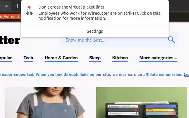 Picket Line Notifier  from Chrome web store to be run with OffiDocs Chromium online