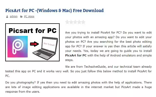 PicsArt for PC  from Chrome web store to be run with OffiDocs Chromium online