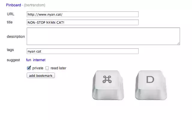 Pinboard Keyboard Shortcut from Chrome web store to be run with OffiDocs Chromium online Pinboard Keyboard Shortcut from Chrome web store to be run with OffiDocs Chromium online