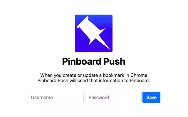 Pinboard Push  from Chrome web store to be run with OffiDocs Chromium online