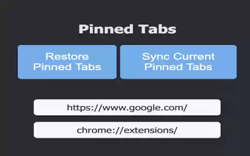 Pinned Tabs Sync  from Chrome web store to be run with OffiDocs Chromium online