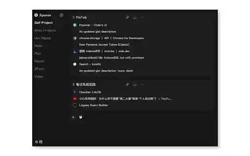 PinTabs: Project based tab management  from Chrome web store to be run with OffiDocs Chromium online
