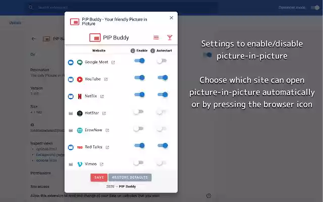 PIP Buddy Your friendly Picture in Picture from Chrome web store to be run with OffiDocs Chromium online PIP Buddy Your friendly Picture in Picture from Chrome web store to be run with OffiDocs Chromium online