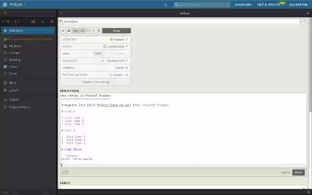 Pivotal Ace  from Chrome web store to be run with OffiDocs Chromium online