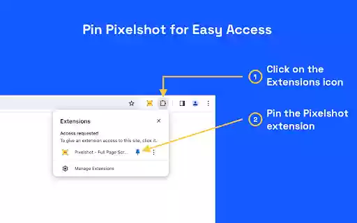 Pixelshot Full Page Screenshot  from Chrome web store to be run with OffiDocs Chromium online