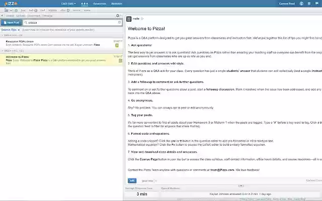 Pizza for Piazza  from Chrome web store to be run with OffiDocs Chromium online