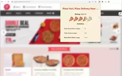 Pizza rate  from Chrome web store to be run with OffiDocs Chromium online