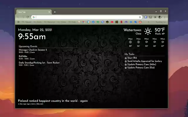 PKs New Tab  from Chrome web store to be run with OffiDocs Chromium online