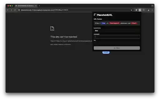 PlaceholdURL  from Chrome web store to be run with OffiDocs Chromium online