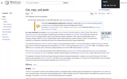 Plainify | Copy as plain text  from Chrome web store to be run with OffiDocs Chromium online