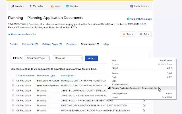 Planning Application Downloader from Chrome web store to be run with OffiDocs Chromium online Planning Application Downloader from Chrome web store to be run with OffiDocs Chromium online