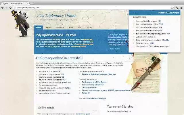 PlayDiplomacy for Google Chrome™  from Chrome web store to be run with OffiDocs Chromium online