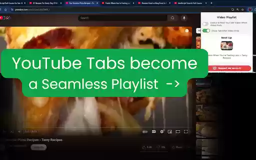 Play Next Tab  from Chrome web store to be run with OffiDocs Chromium online