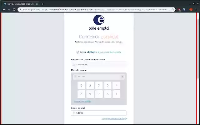 Pôle Emploi connexion automatique  from Chrome web store to be run with OffiDocs Chromium online
