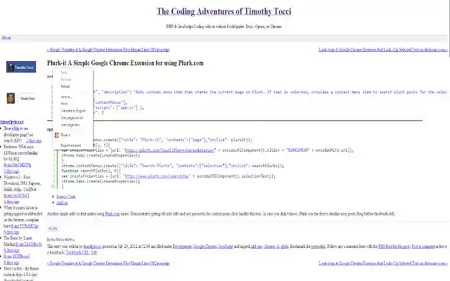 Plurk it  from Chrome web store to be run with OffiDocs Chromium online