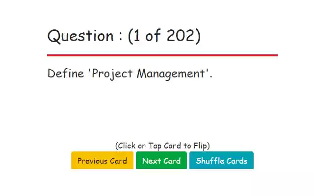 PMP Certification Flashcards from Chrome web store to be run with OffiDocs Chromium online PMP Certification Flashcards from Chrome web store to be run with OffiDocs Chromium online