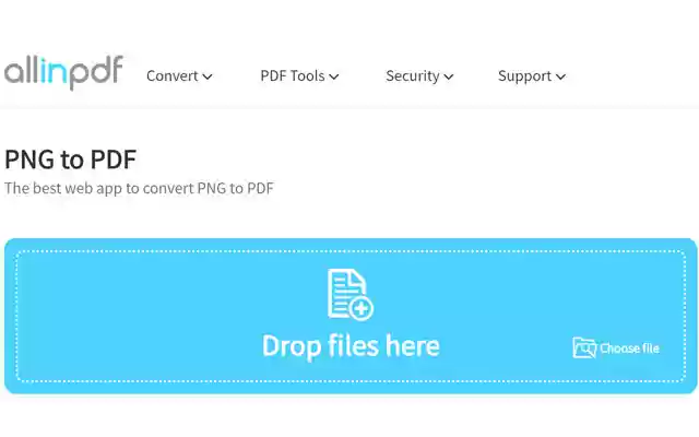 PNG to PDF Allinpdf.com  from Chrome web store to be run with OffiDocs Chromium online