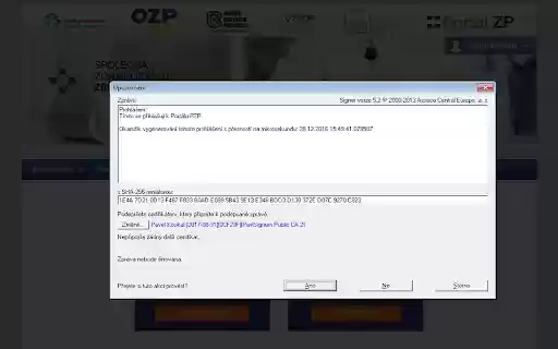 Podepisovací komponenta Signer  from Chrome web store to be run with OffiDocs Chromium online